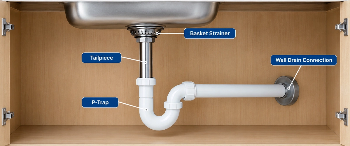 Kitchen sink strainer pipe