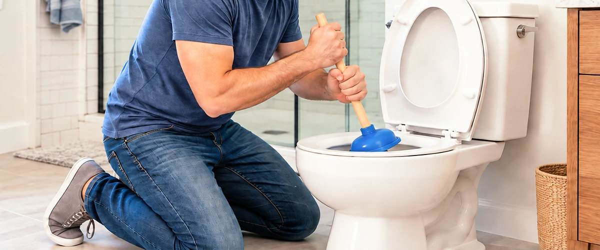 Unclog a toilet