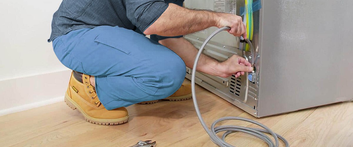 Install a water line for a refrigerator