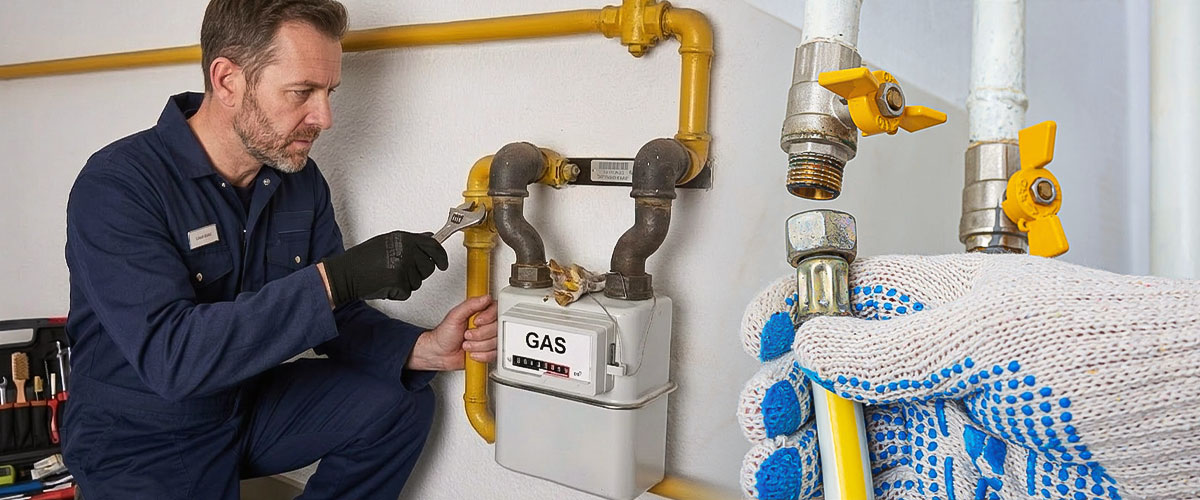 Plumber gas line installation