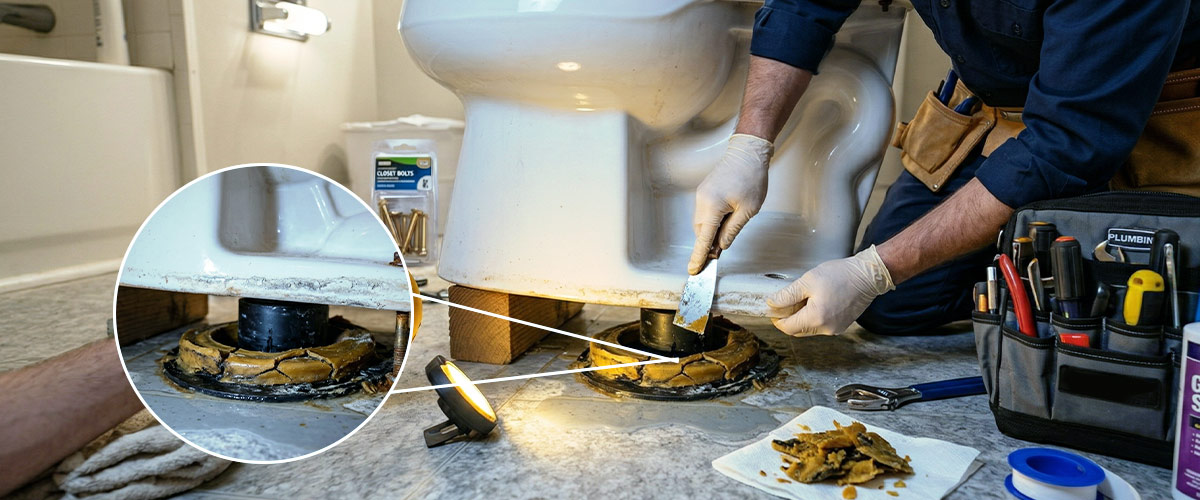 Toilet leaking at base