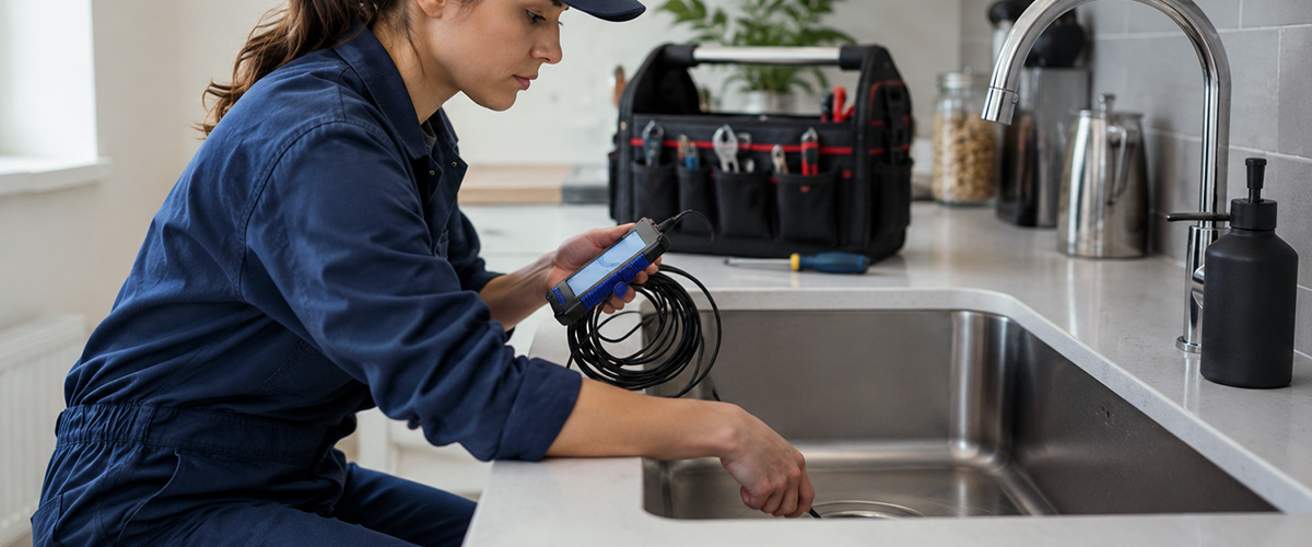 Sewer pipe video inspection camera