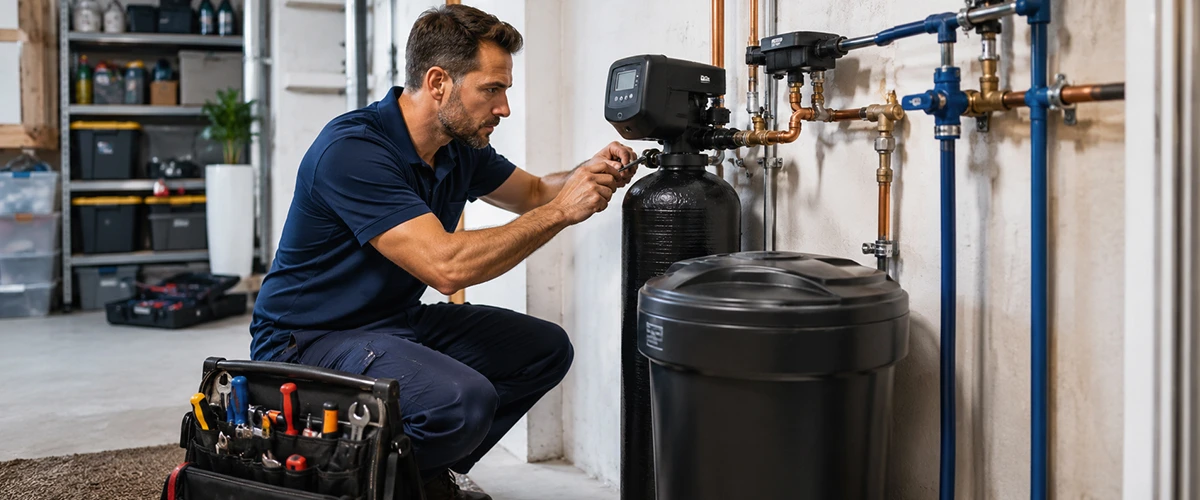 Commercial water softener installation