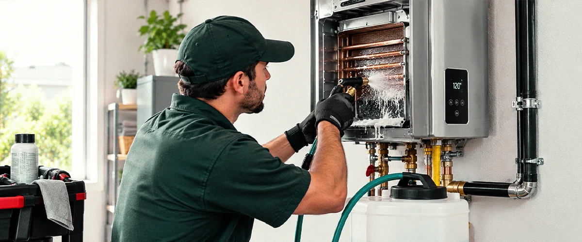 Tankless water heater cleaning